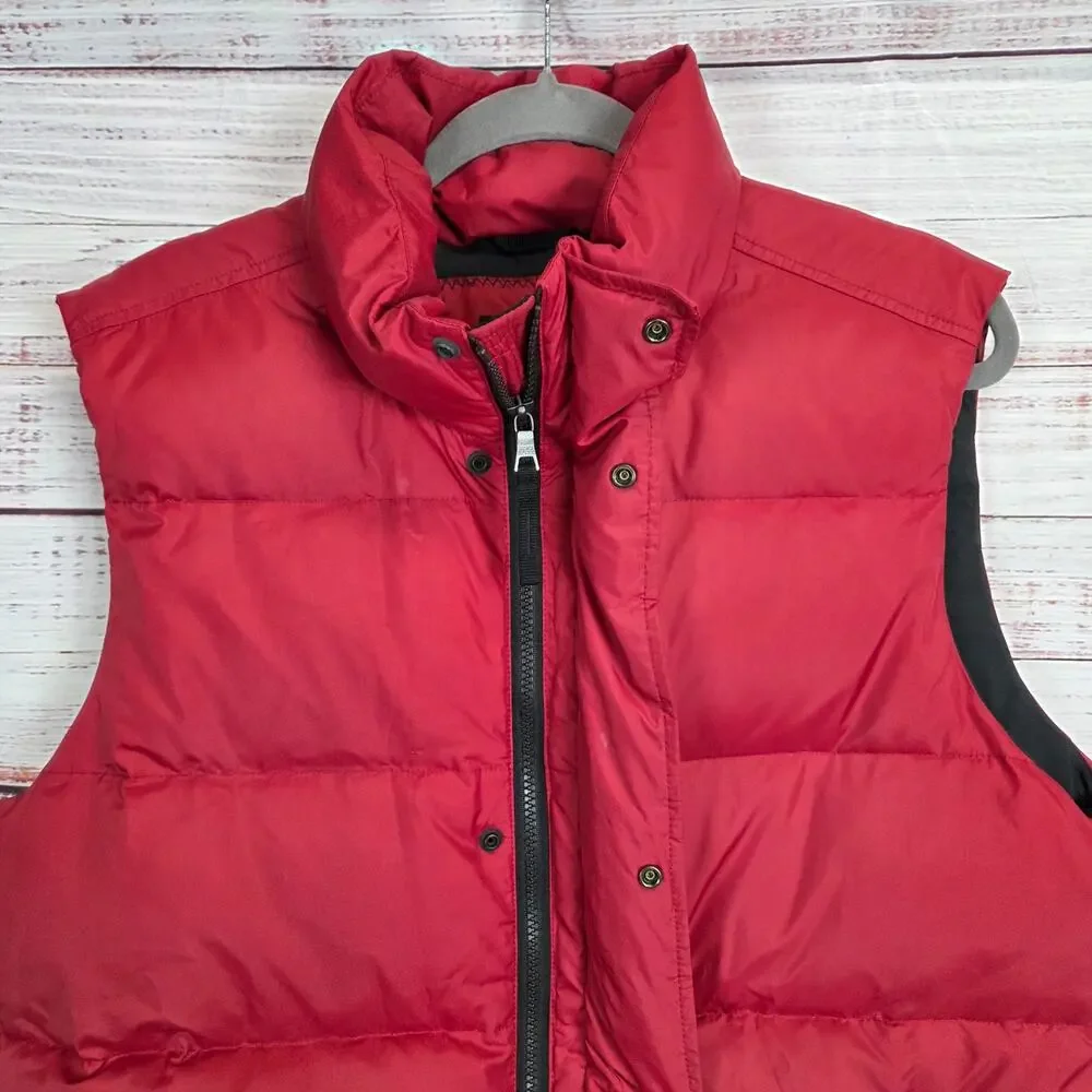 Banana Republic Men's Red Goose Down Puffer Vest S Thermal Warm Wind Resistant